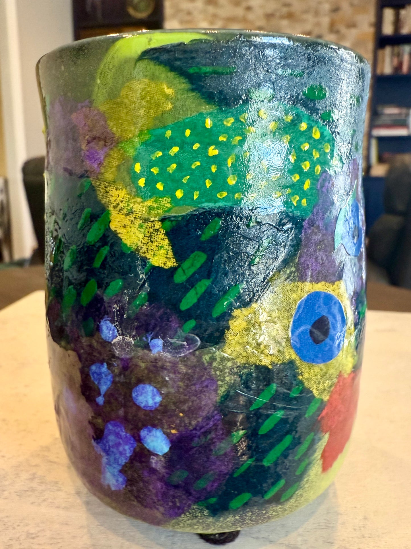 Artsy small ceramic vase