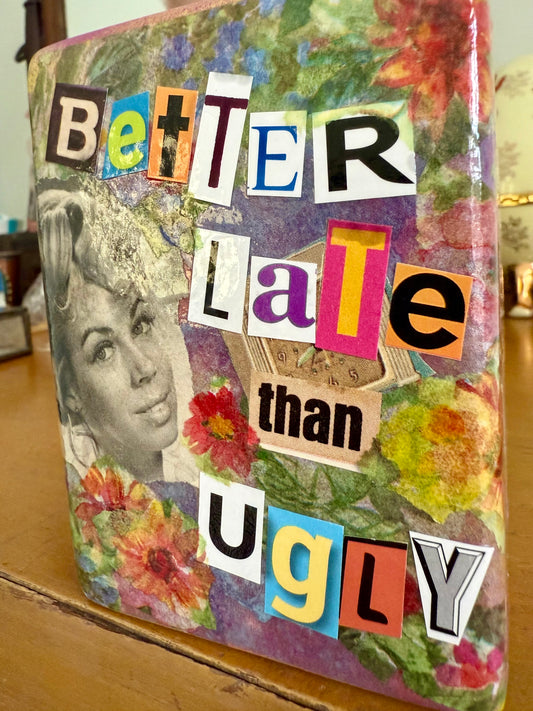 Repurposed retro vase or makeup brush holder