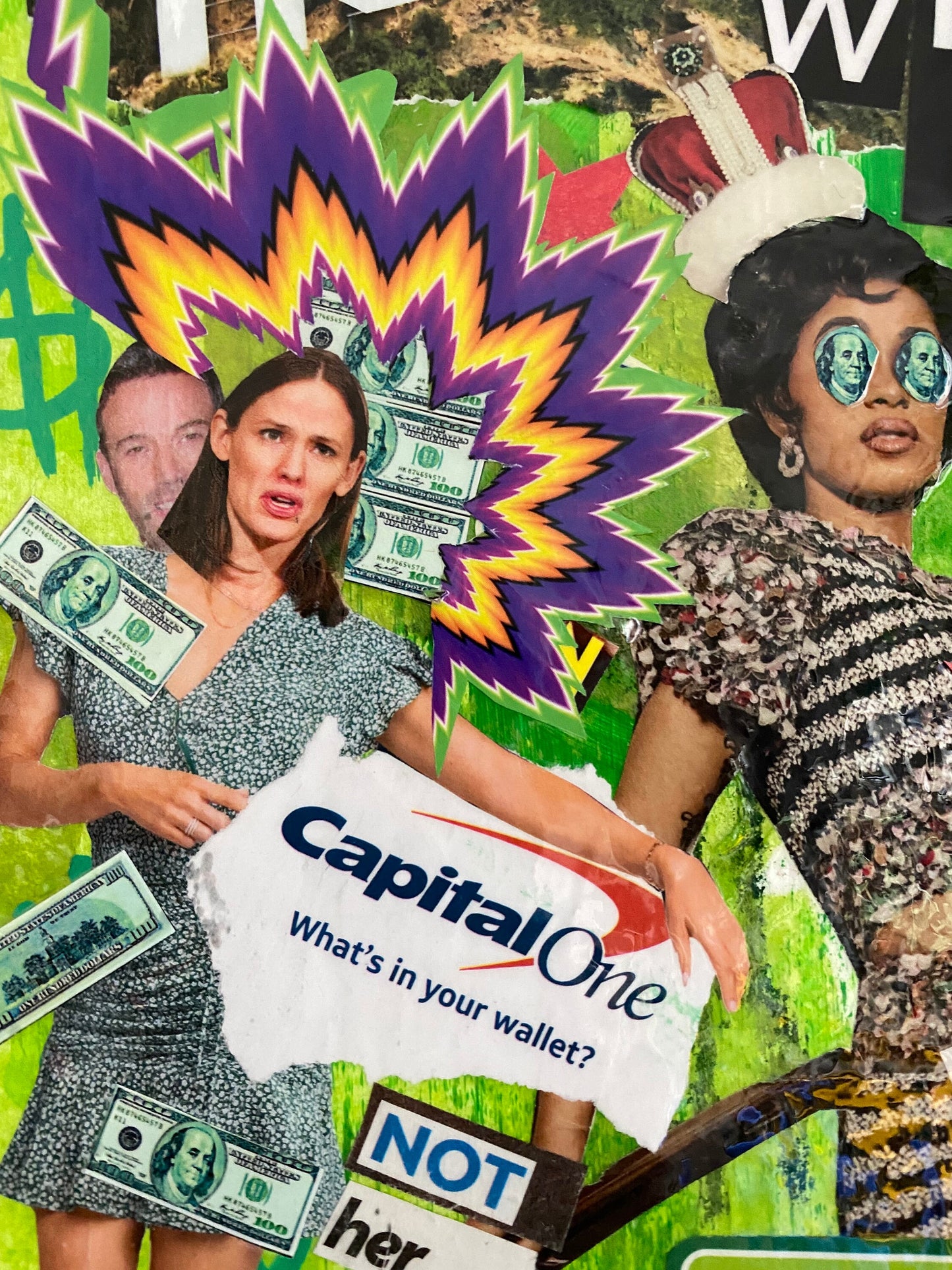 Outsider Art Original Maximalist Wall Art Hollywood Celebrity Tabloid Graffiti Mixed Media Pop Art Warhol Headlines Raw Brut Art