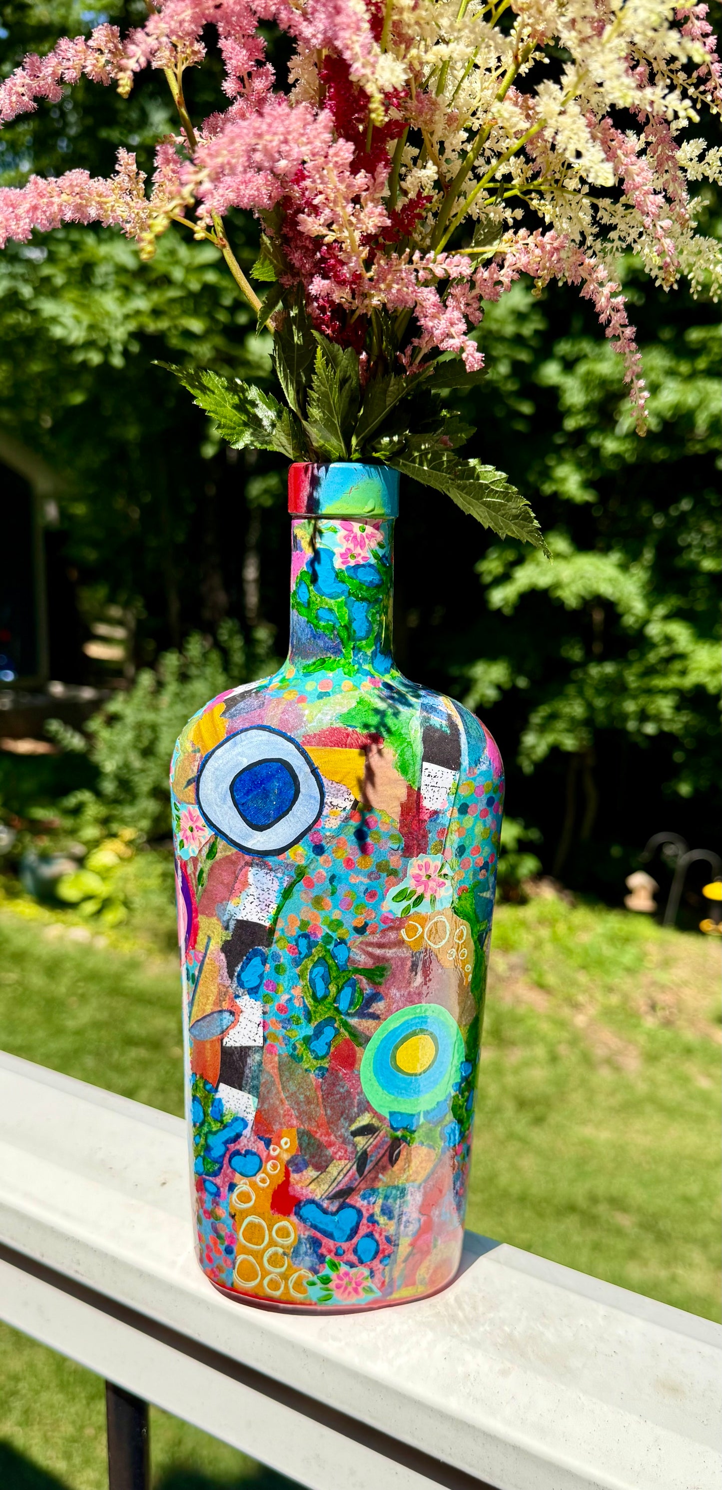 Funky colorful flower vase