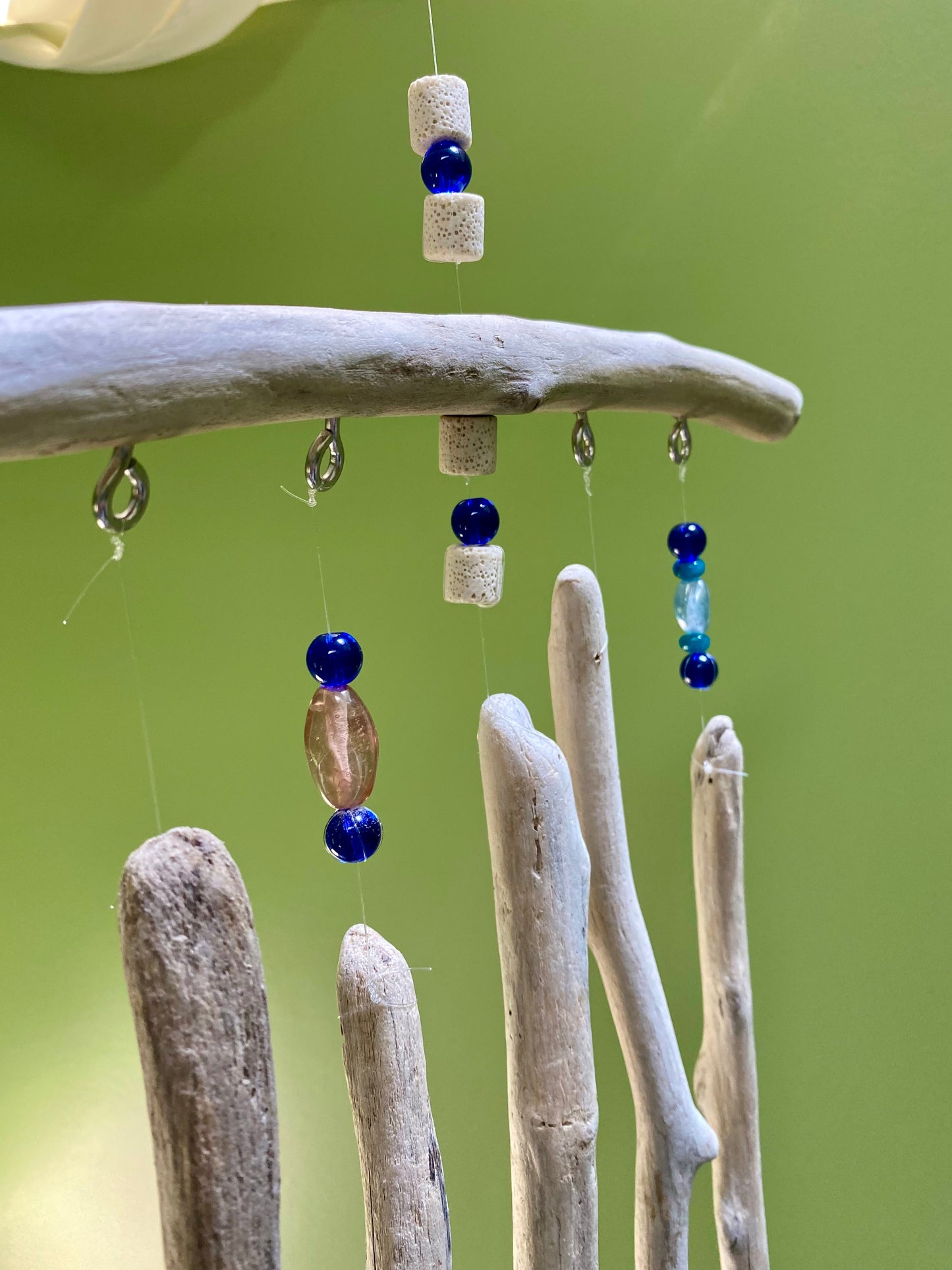 Driftwood Wind Chime Seashells, Sea Glass and Bells