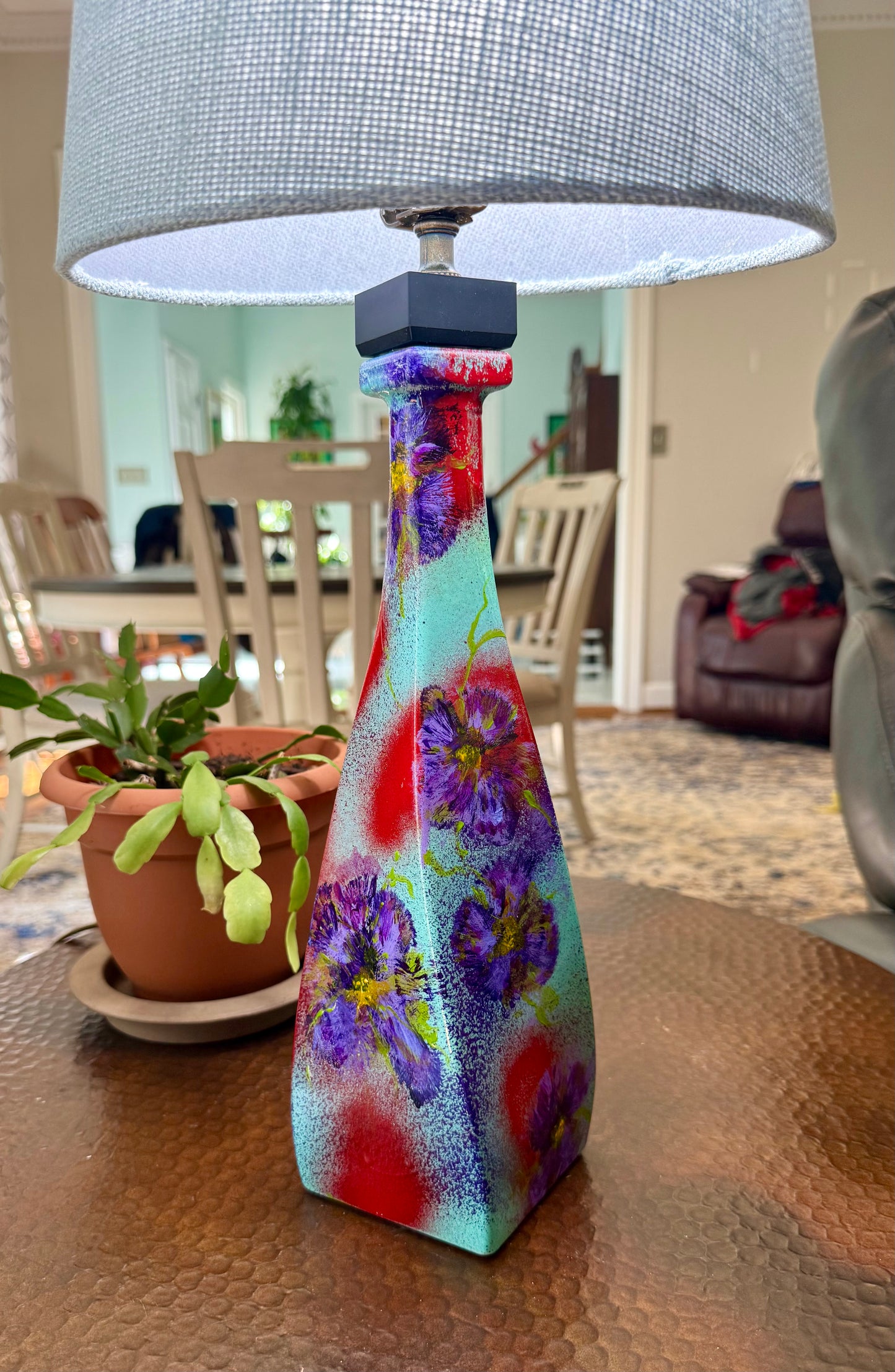 Funky tequila bottle table lamp