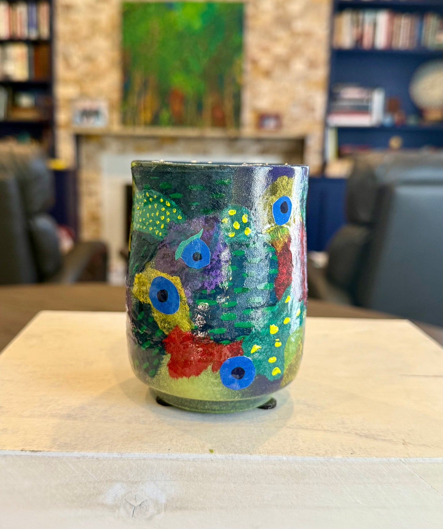 Artsy small ceramic vase