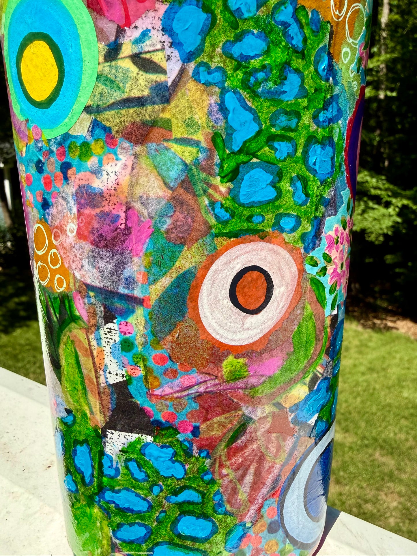 Funky colorful flower vase