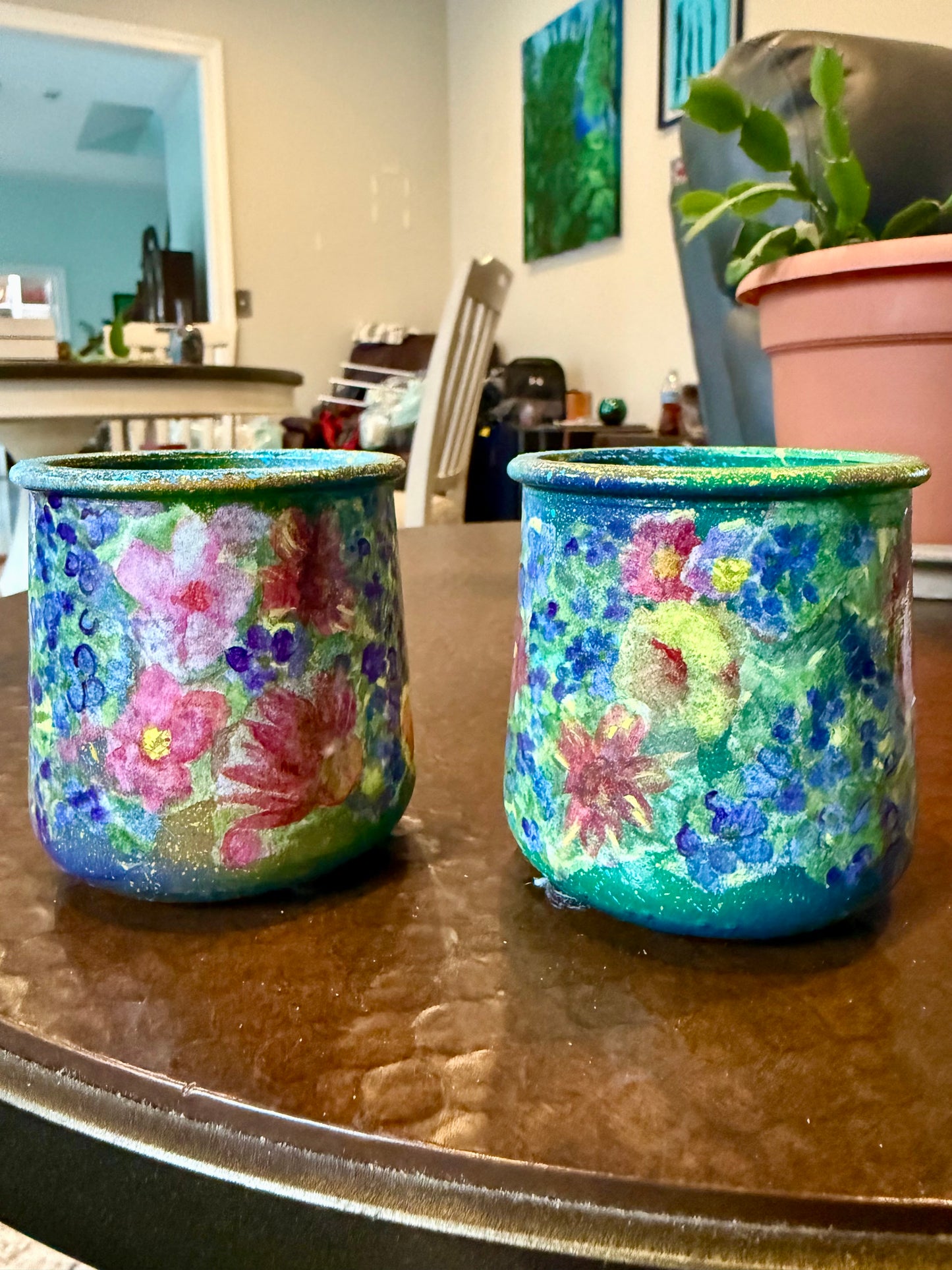 Pair of DIY votive candle holders