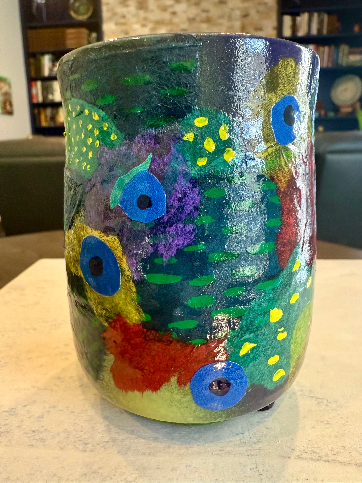 Artsy small ceramic vase