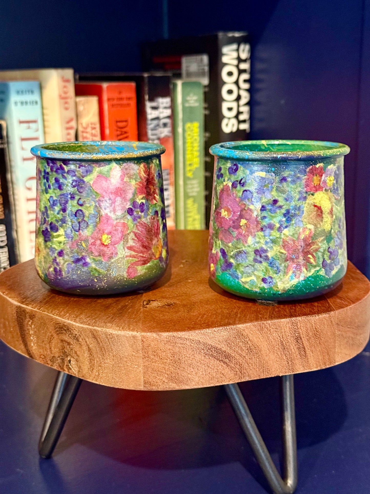 Pair of DIY votive candle holders