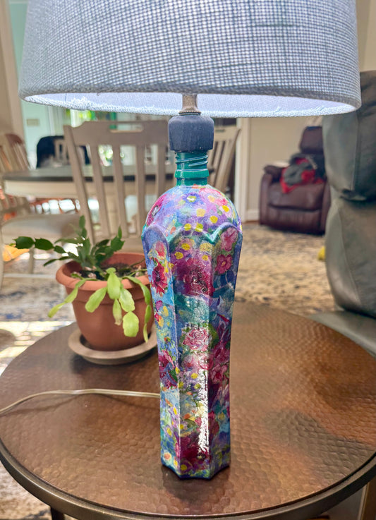 Colorful liquor bottle table lamp
