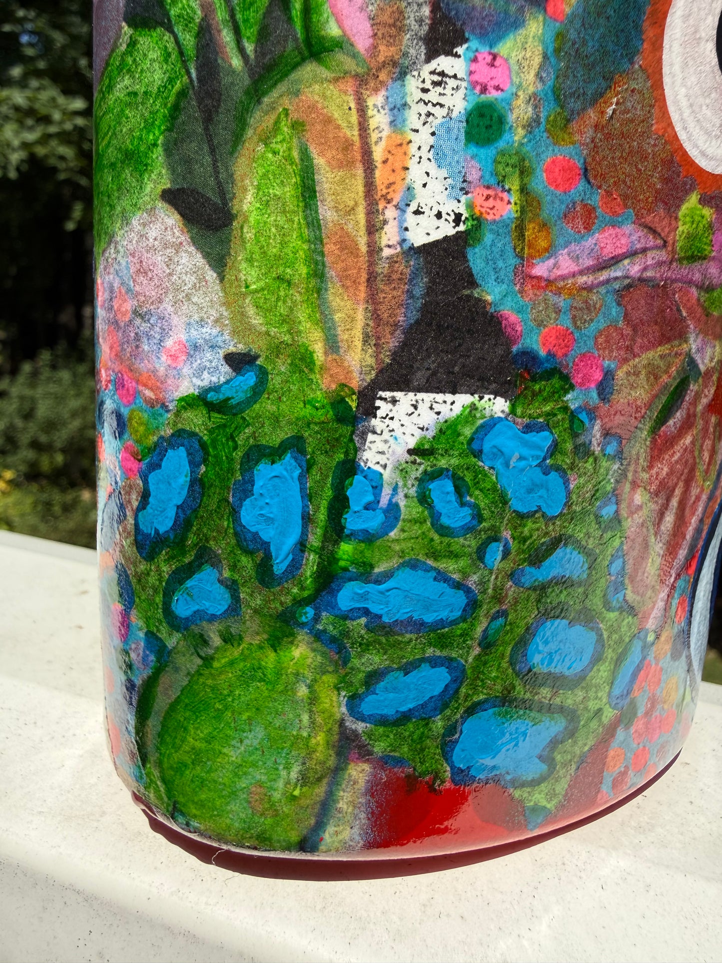 Funky colorful flower vase
