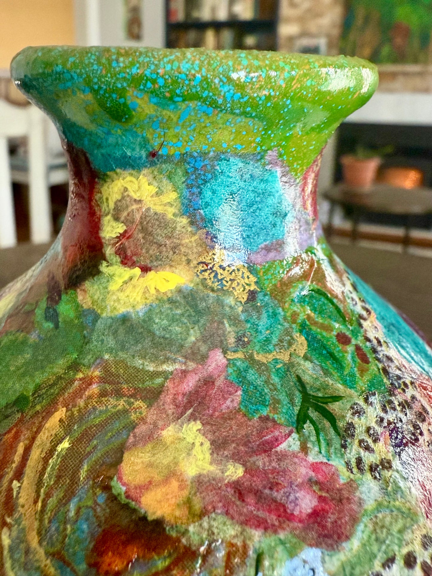 Maximalist floral bud flower vase