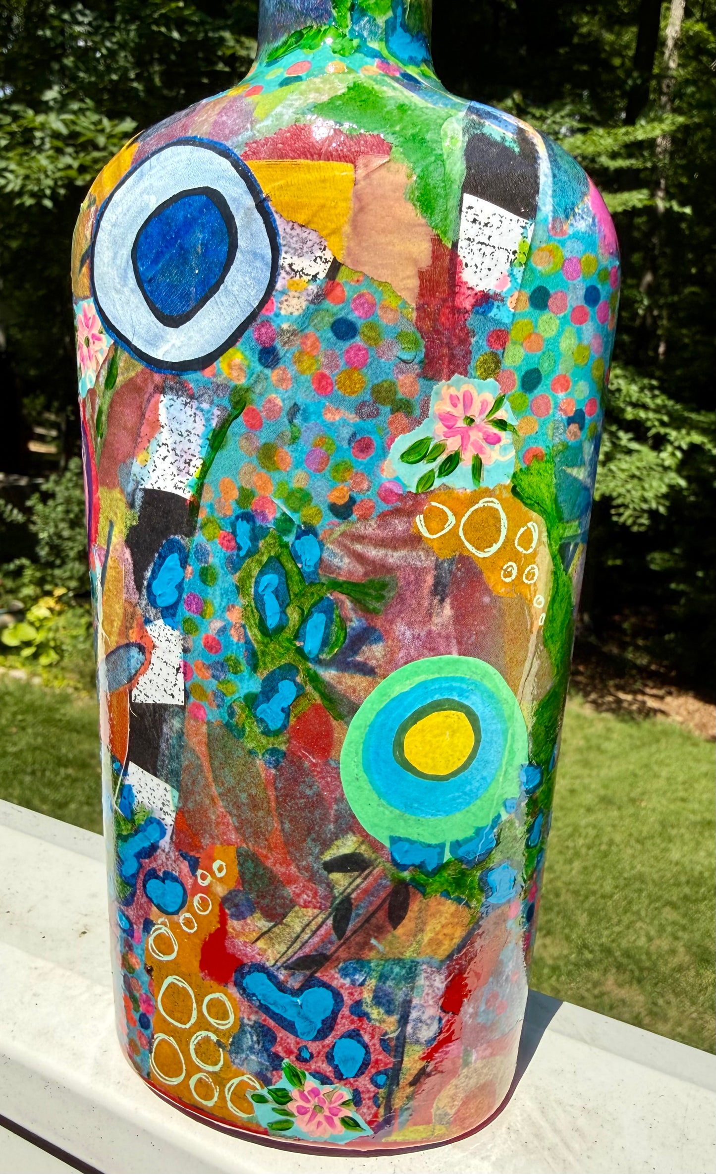 Funky colorful flower vase