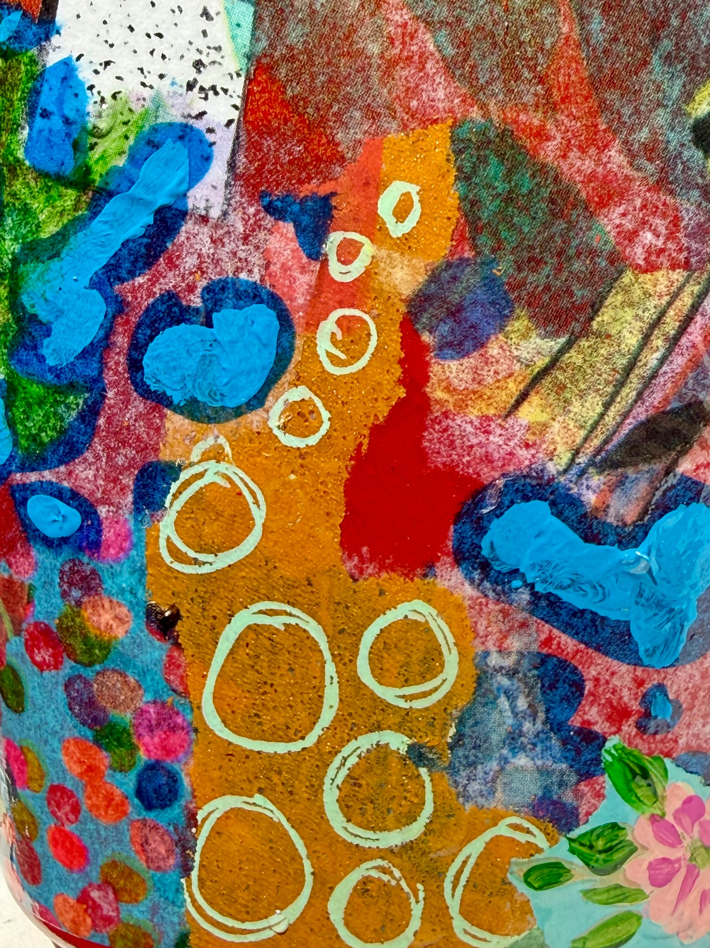 Funky colorful flower vase