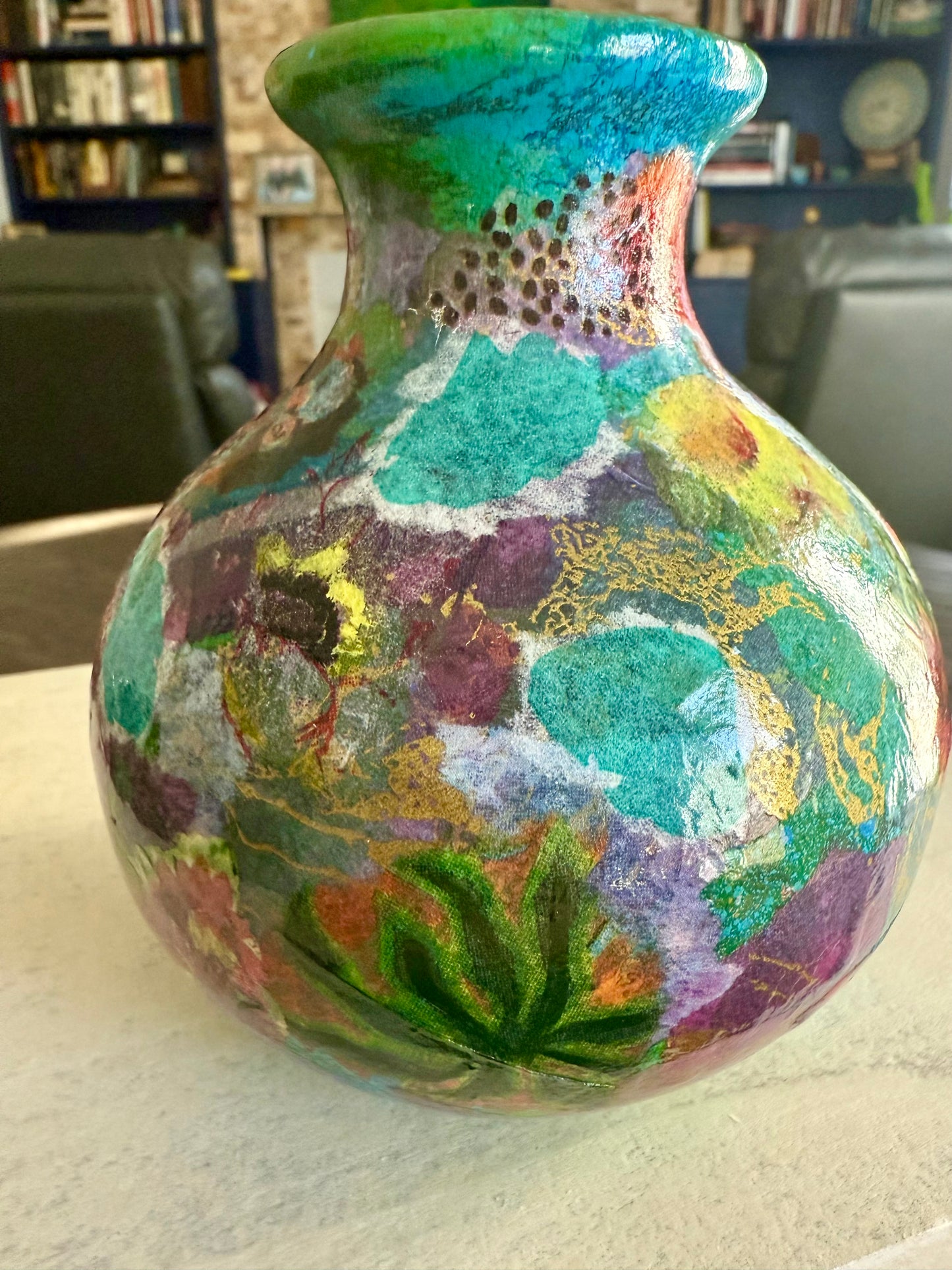 Maximalist floral bud flower vase