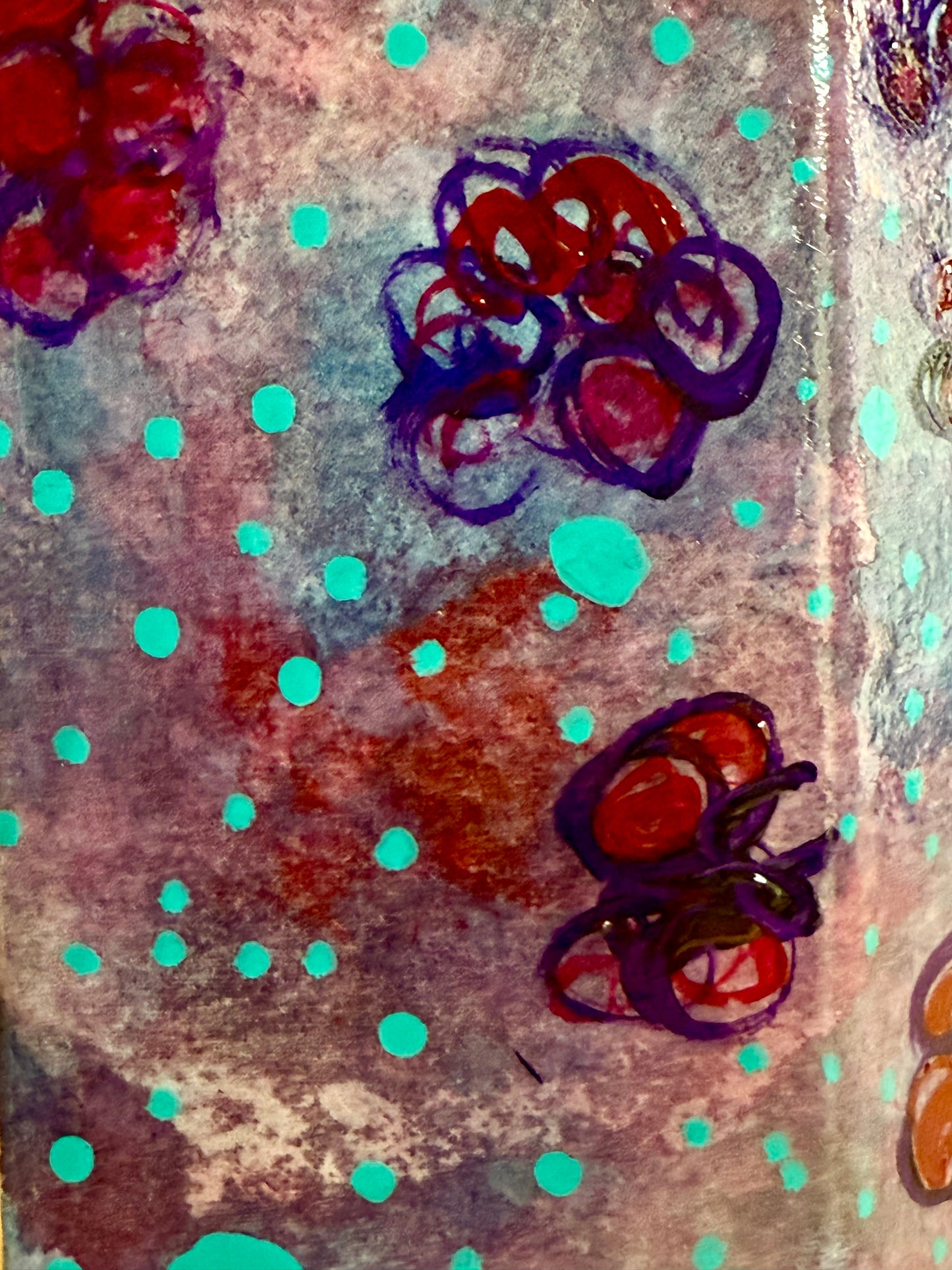 Upcycled abstract colorful flower vase