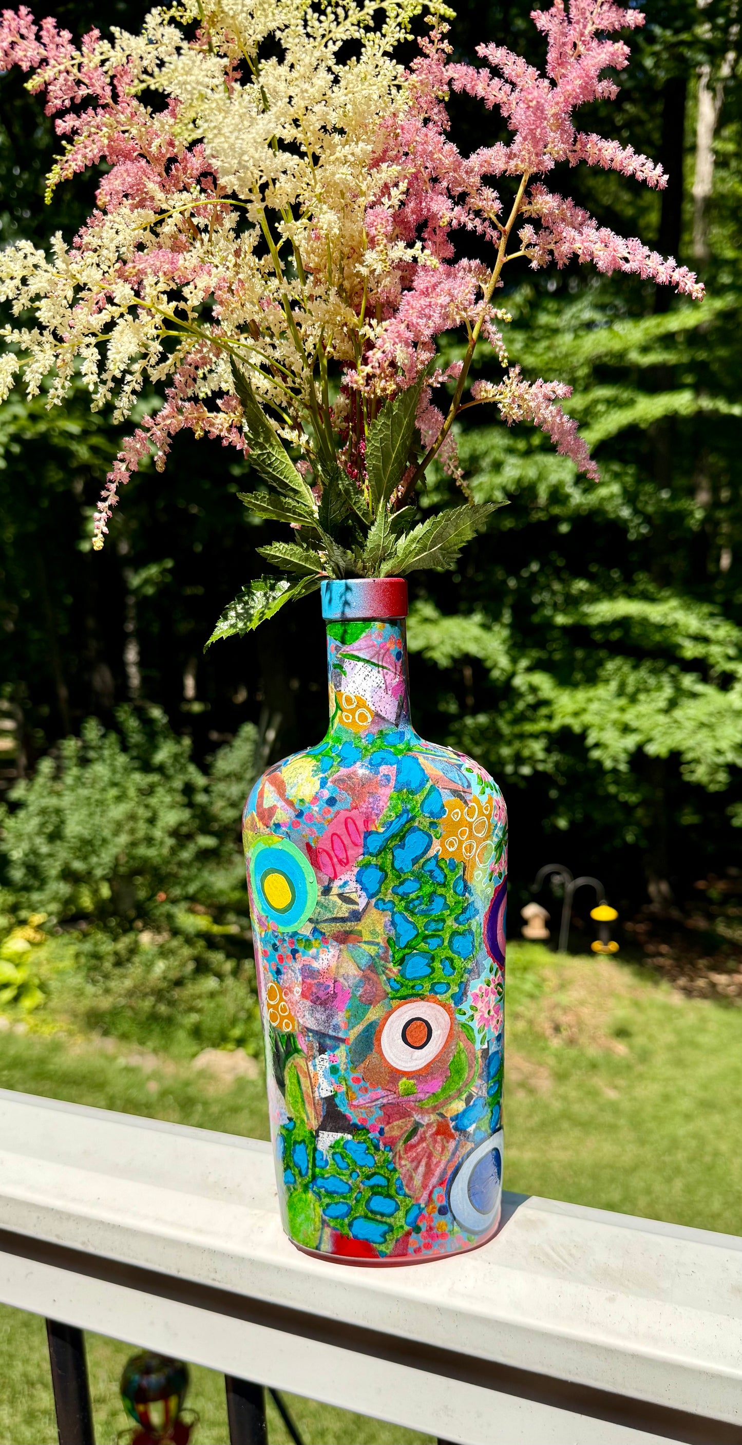 Funky colorful flower vase