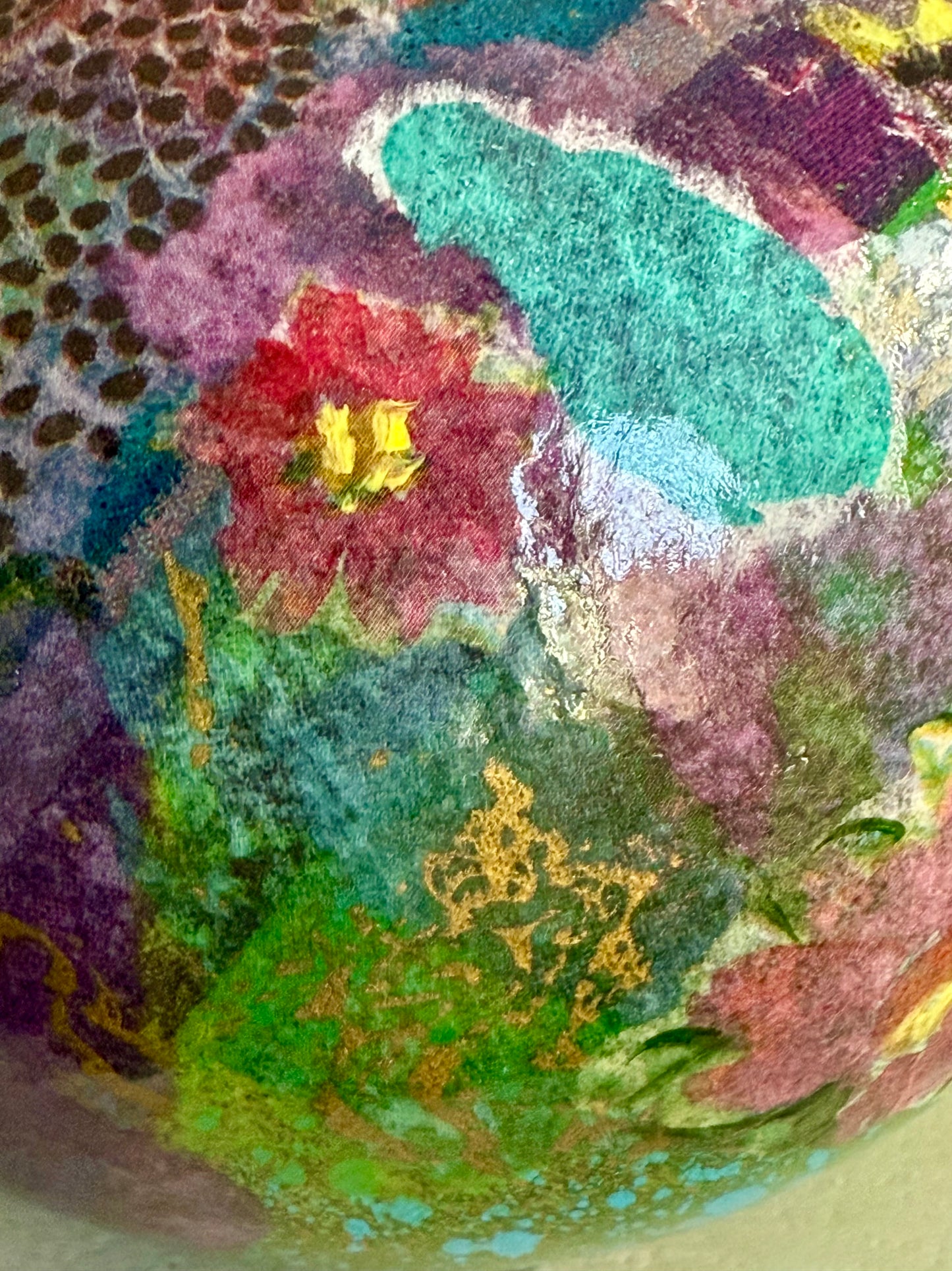Maximalist floral bud flower vase