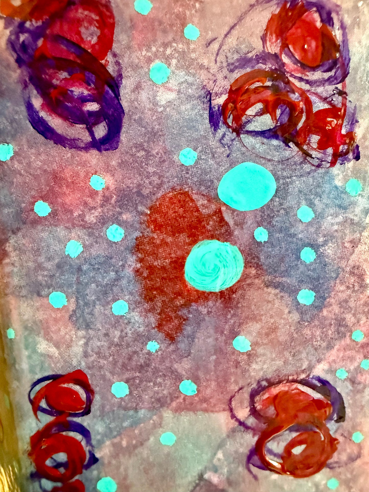 Upcycled abstract colorful flower vase