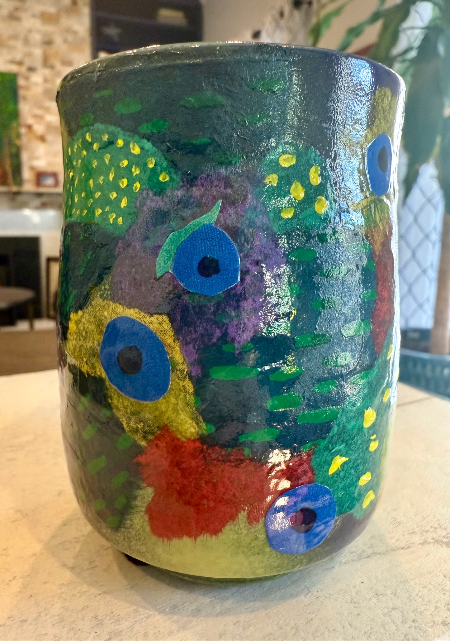 Artsy small ceramic vase