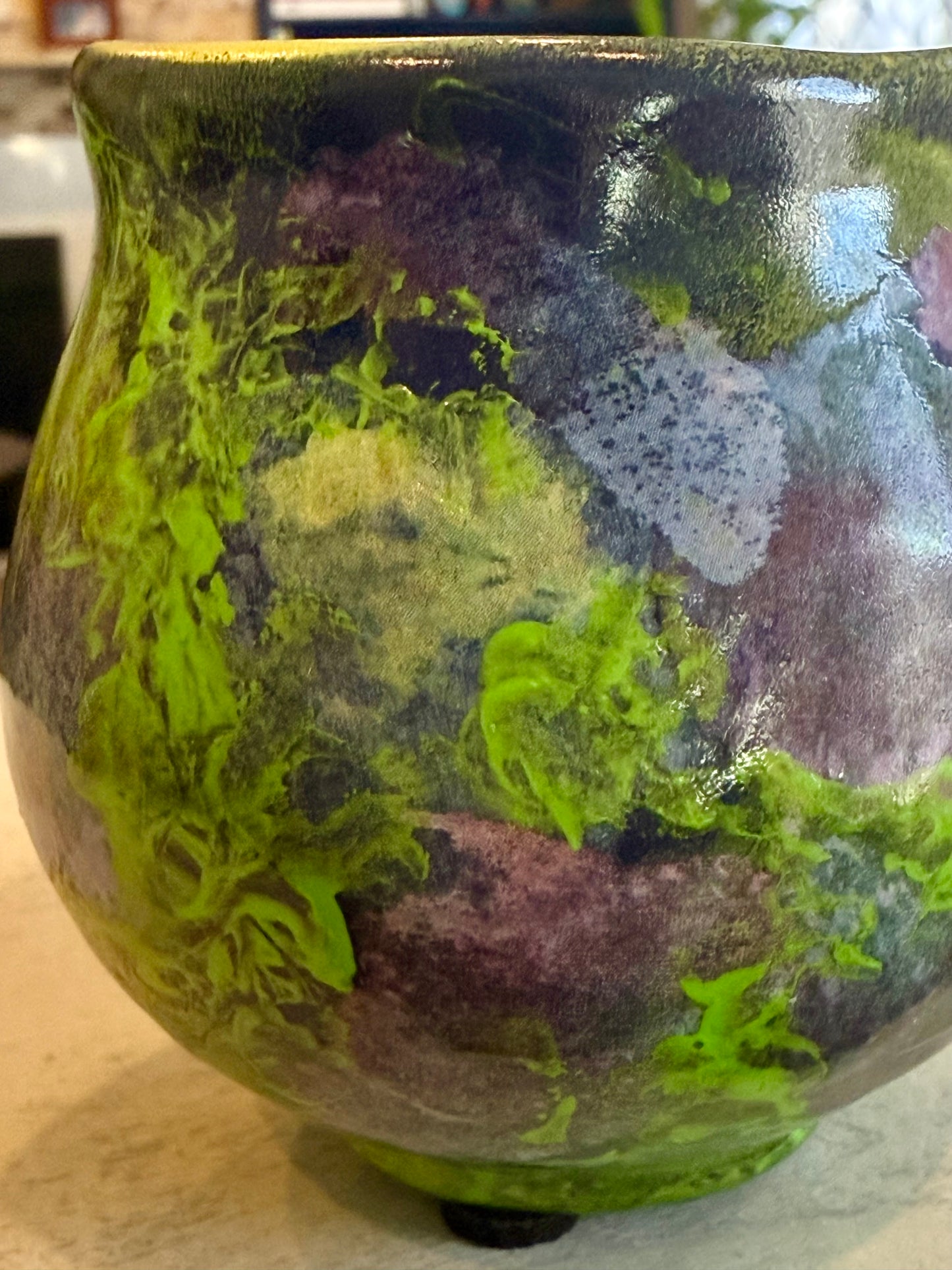 Funky colorful votive candle holder vase