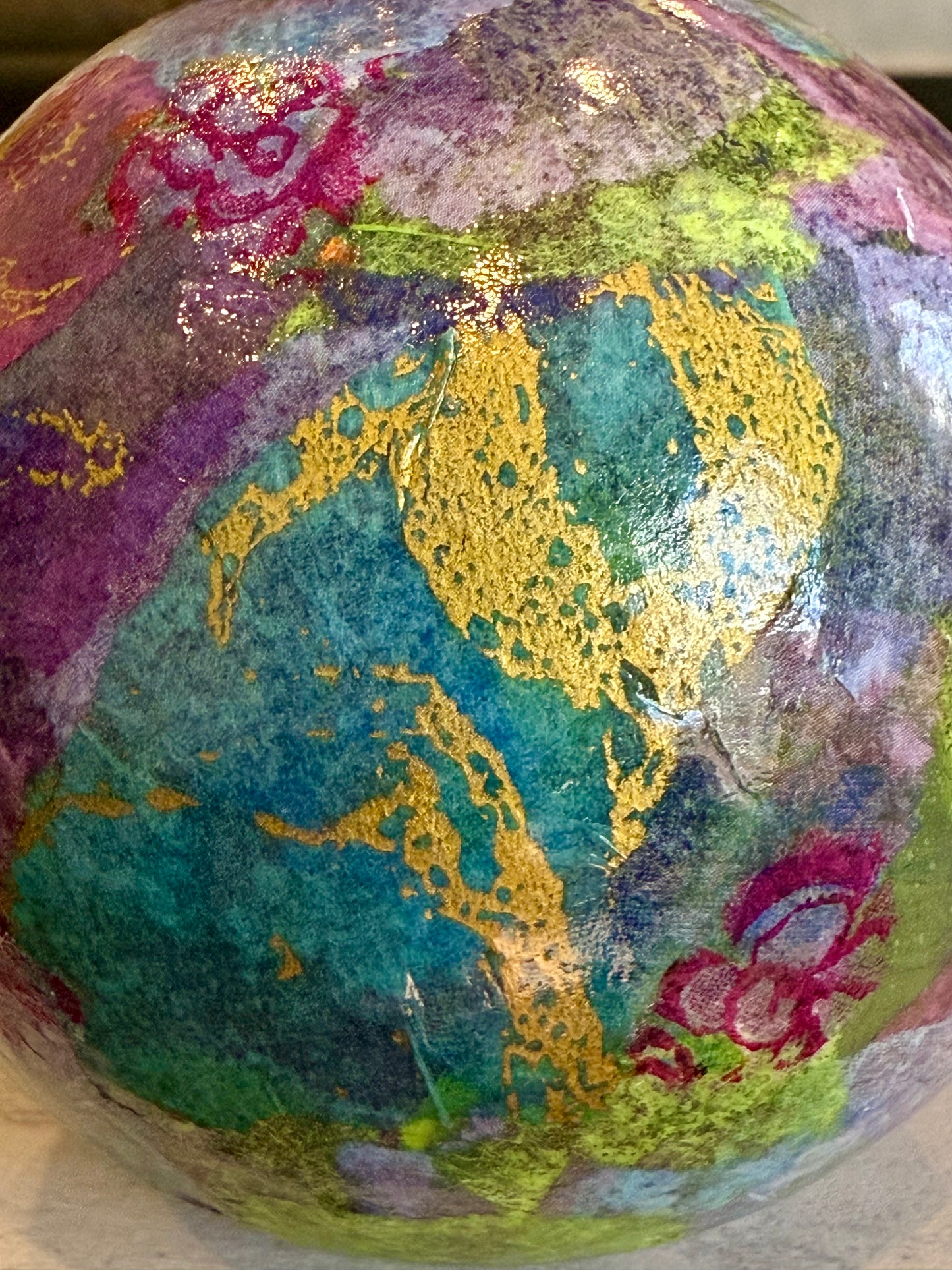 Small round colorful bud vase