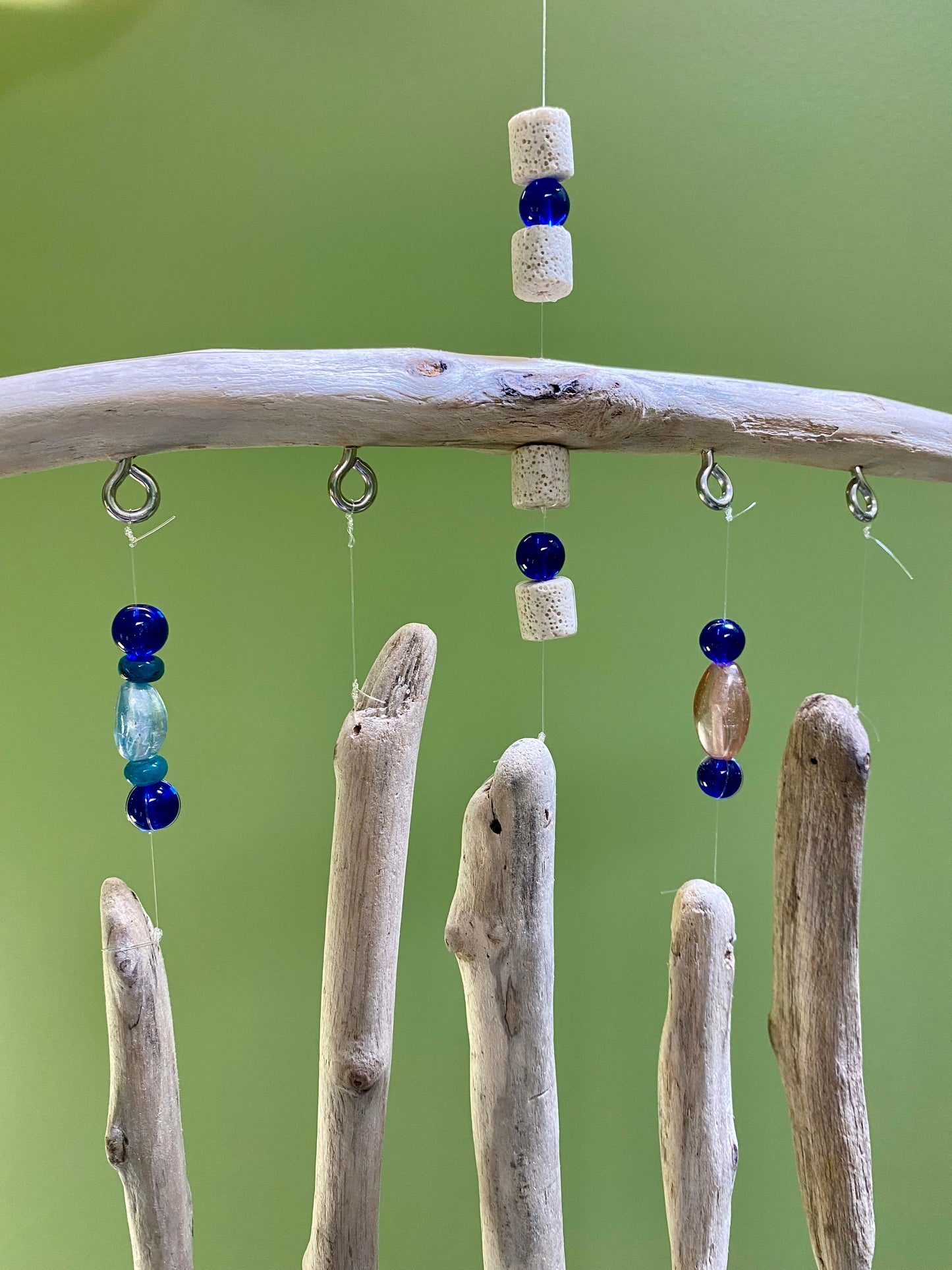 Driftwood Wind Chime Seashells, Sea Glass and Bells