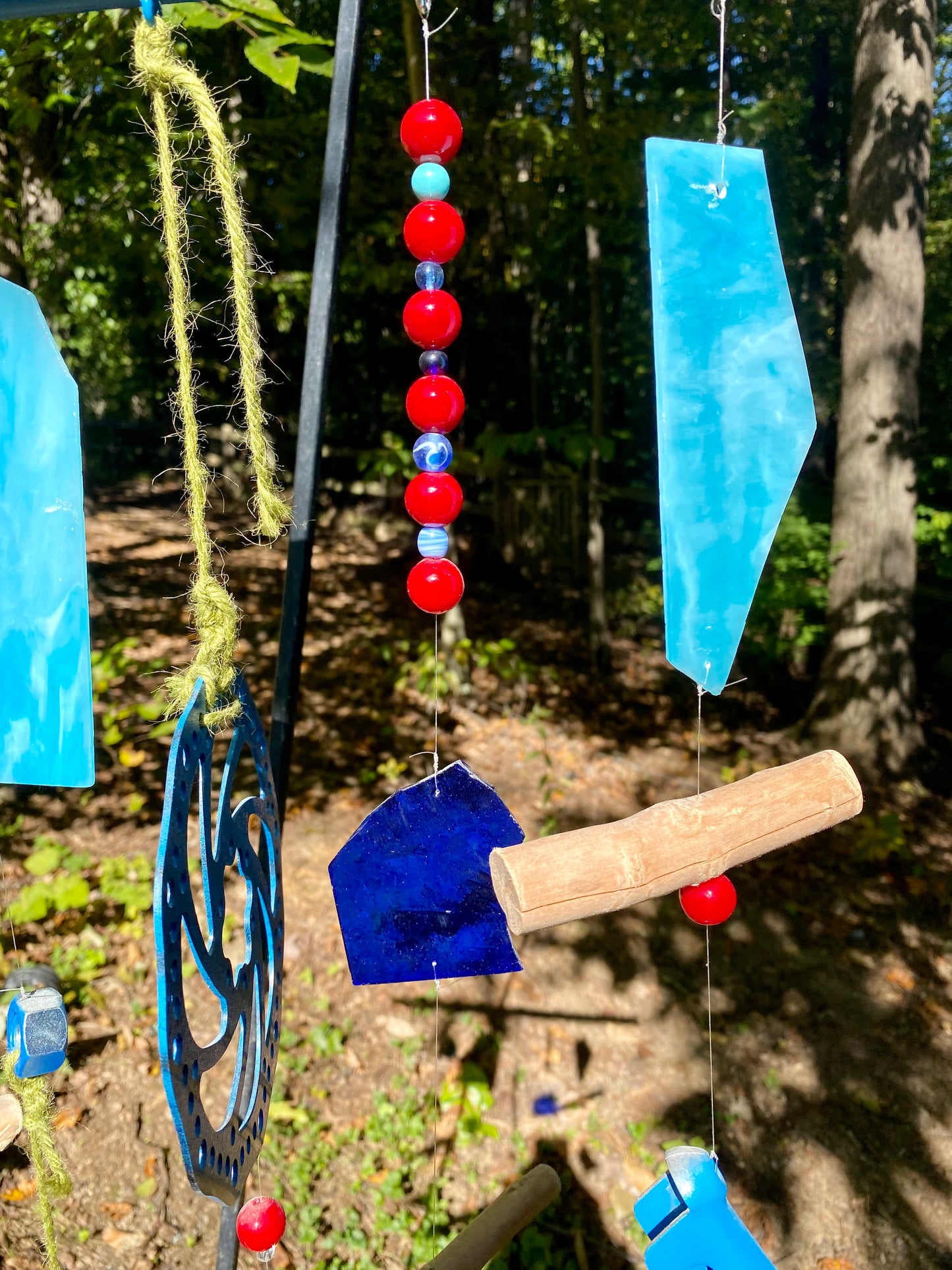 Large Funky Handmade Wind Chime Hanging Sculpture