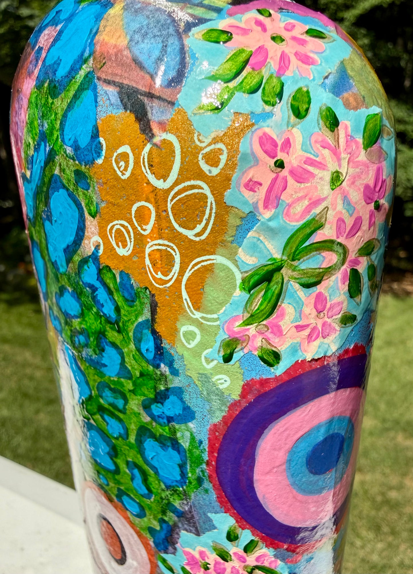 Funky colorful flower vase
