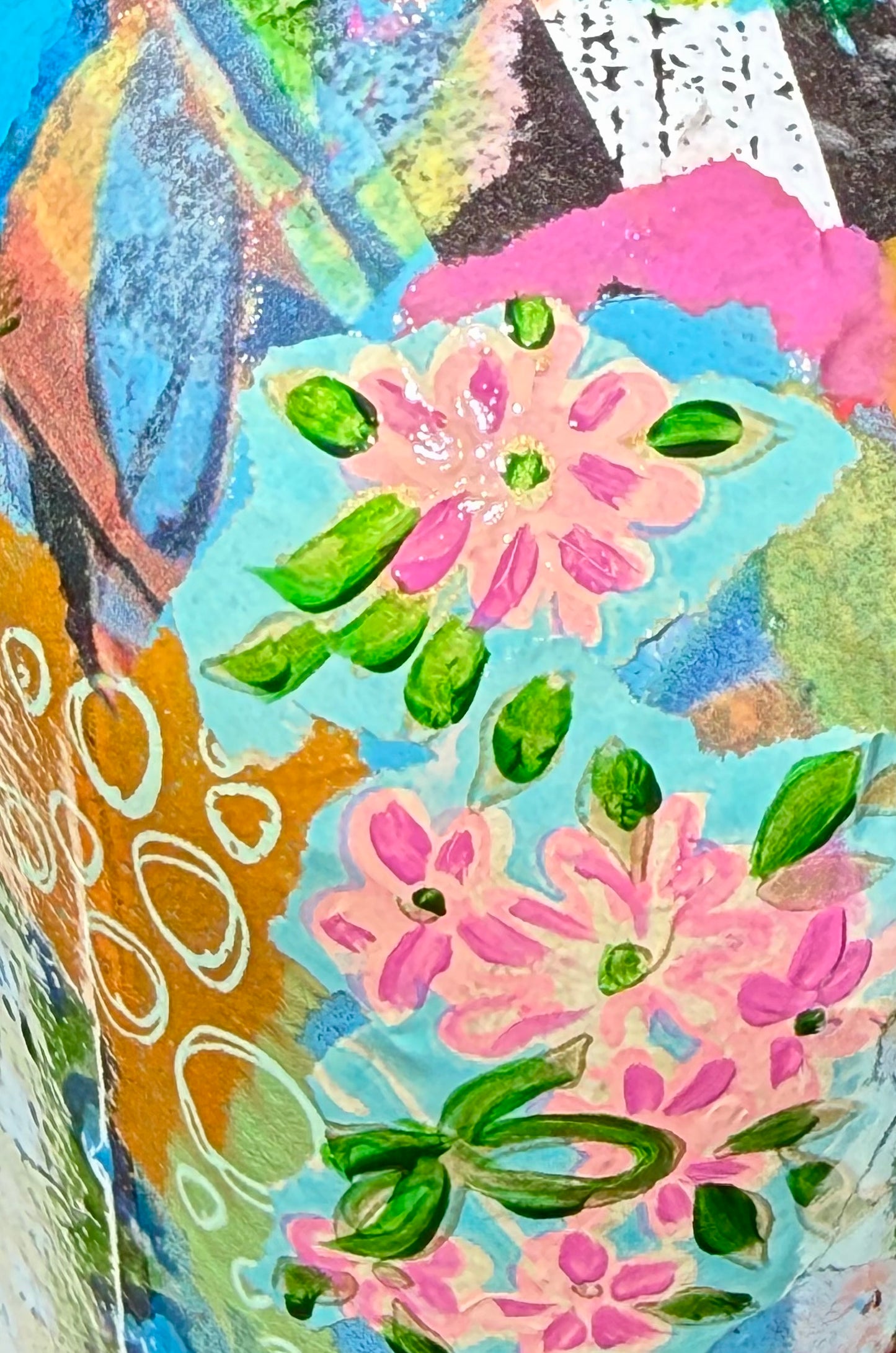 Funky colorful flower vase