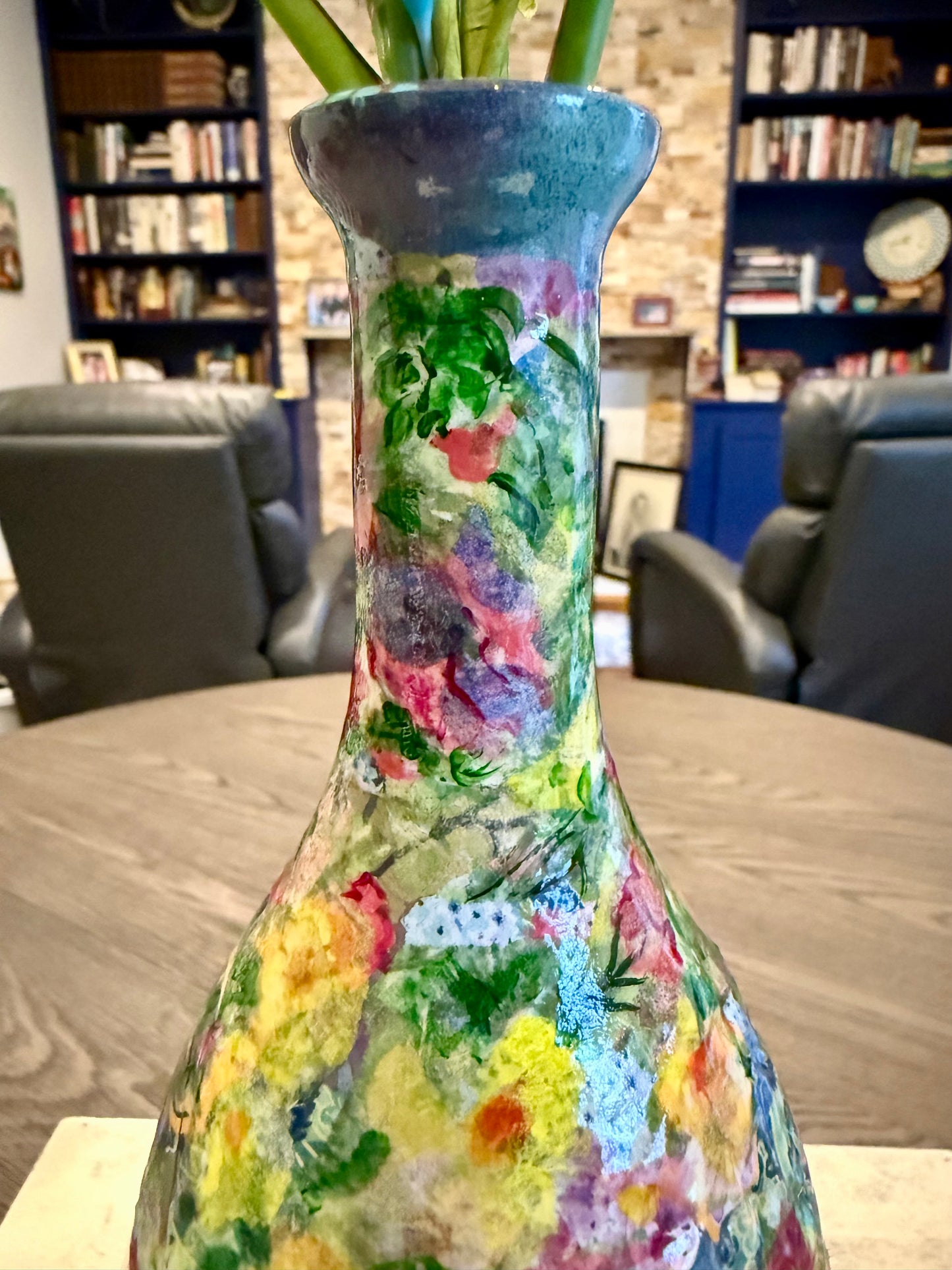 Tequila bottle flower vase