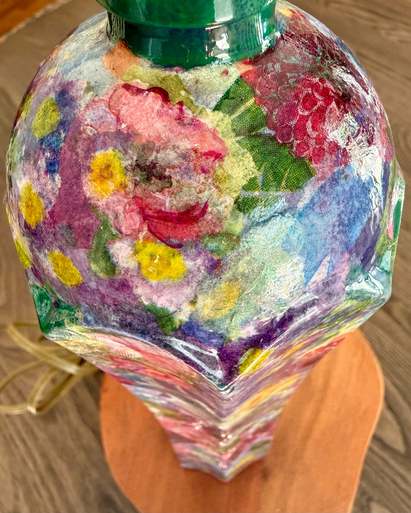 Colorful liquor bottle table lamp
