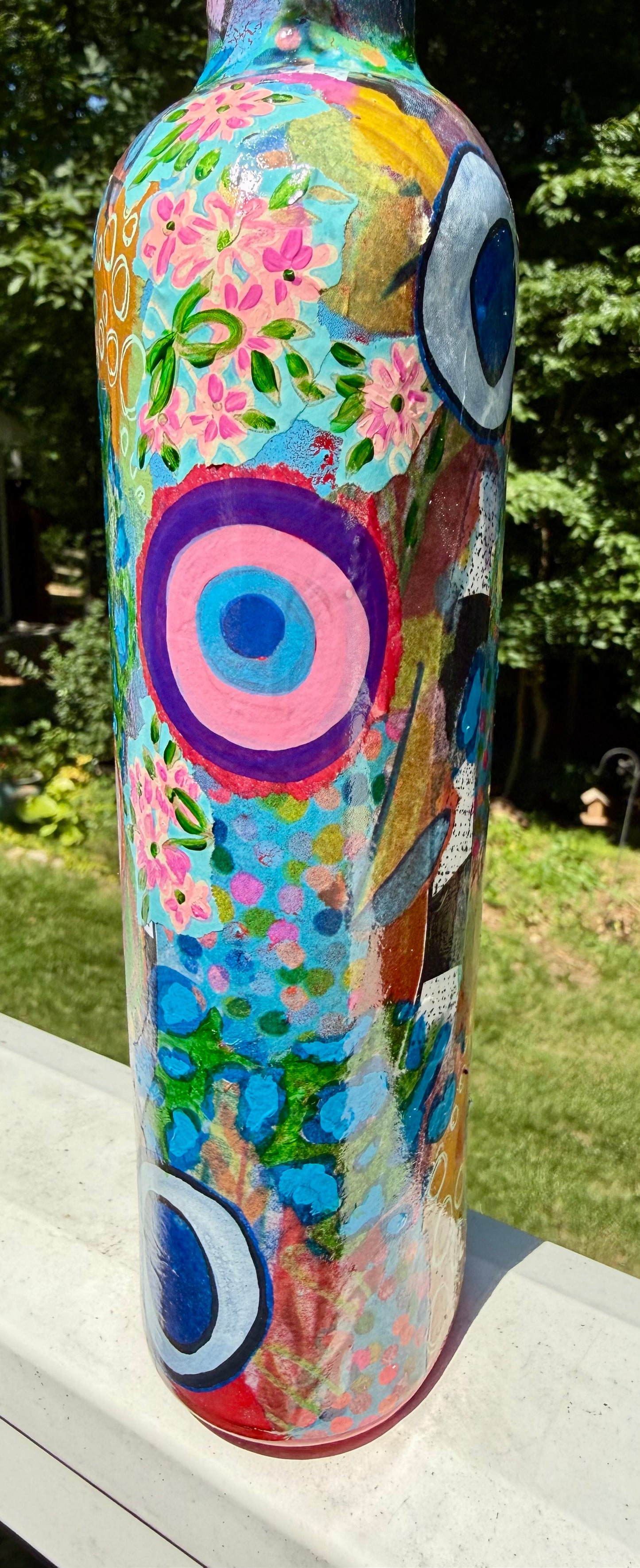 Funky colorful flower vase