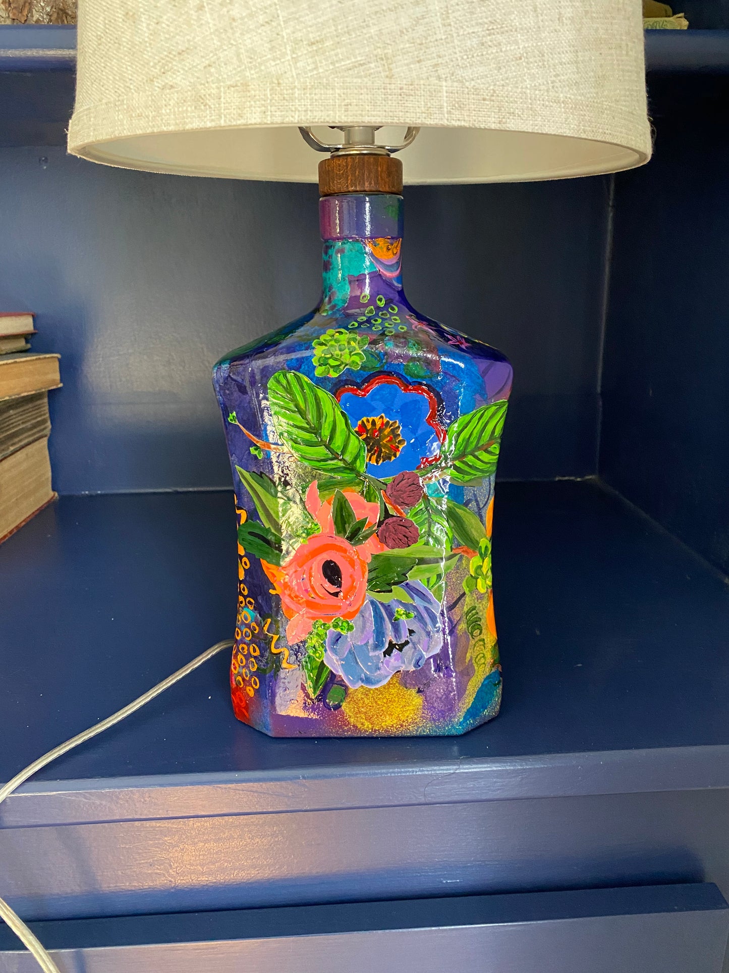 Bourbon Bottle Maximalist Lamp