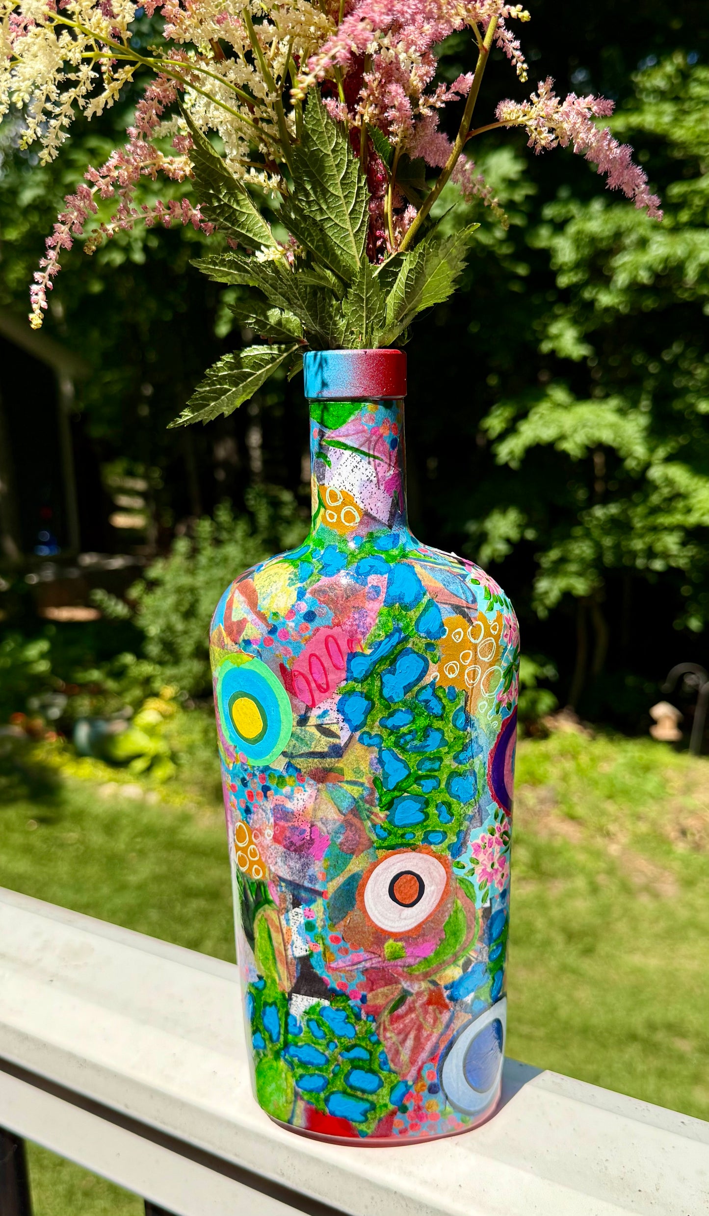 Funky colorful flower vase