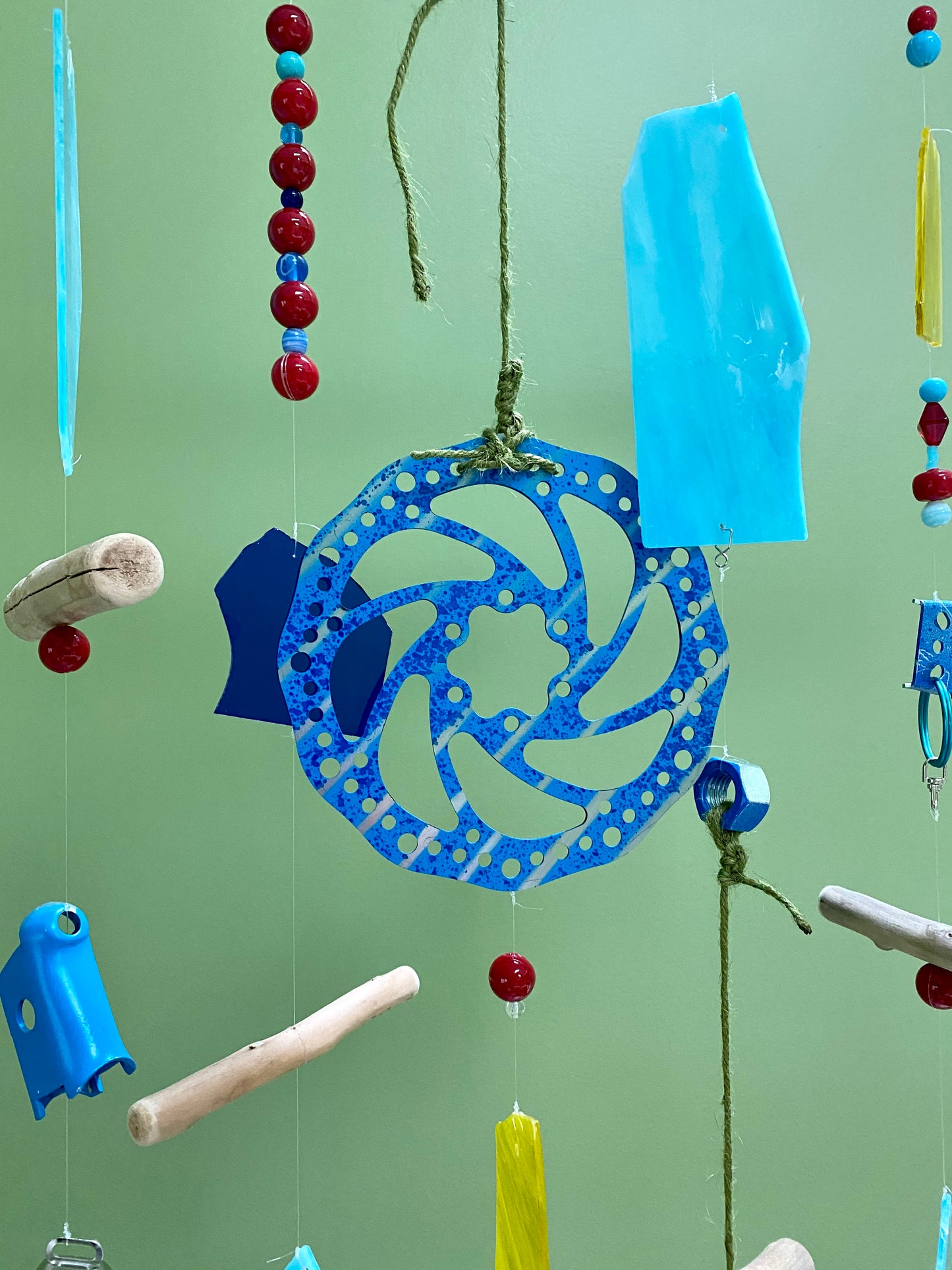 Large Funky Handmade Wind Chime Hanging Sculpture