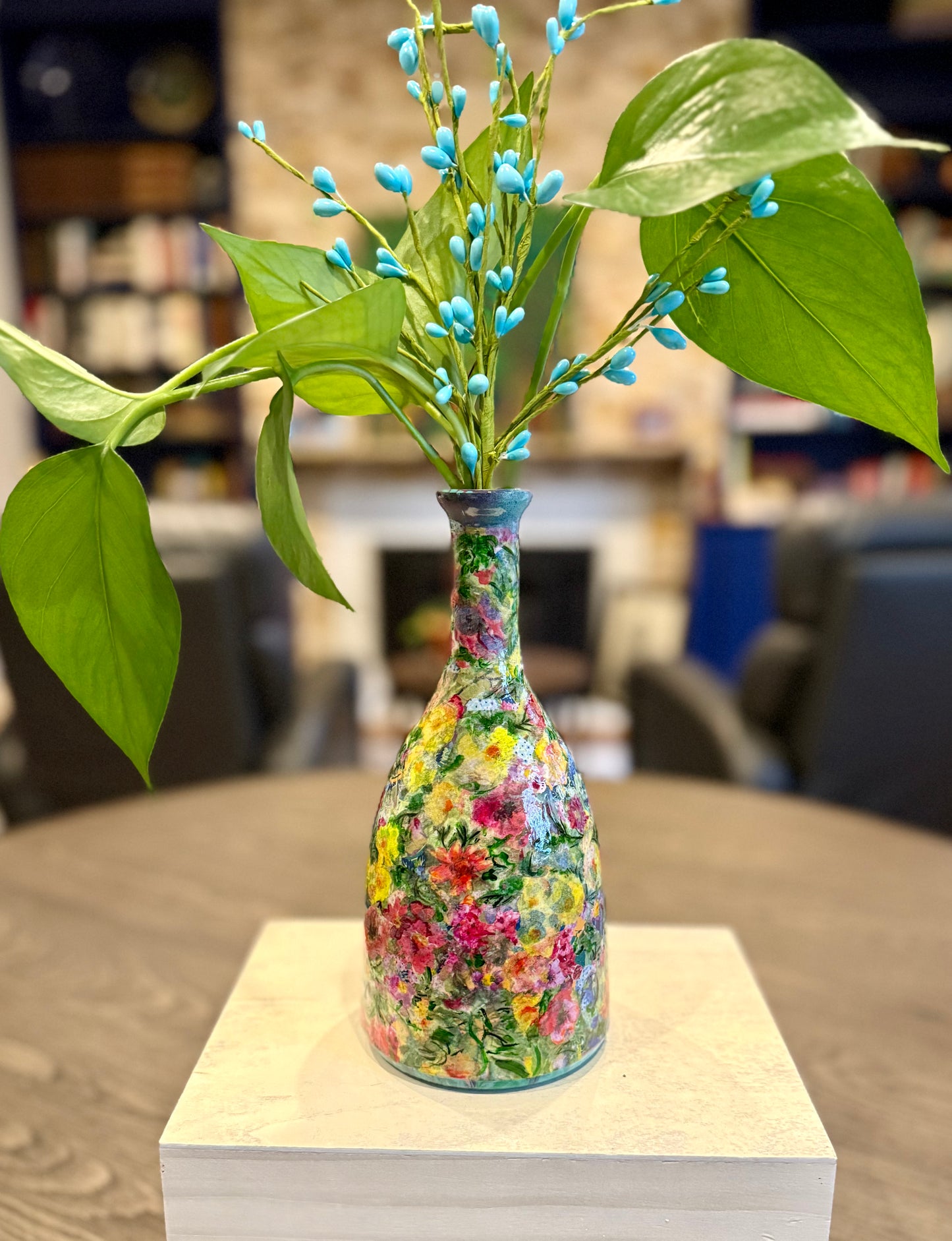 Tequila bottle flower vase