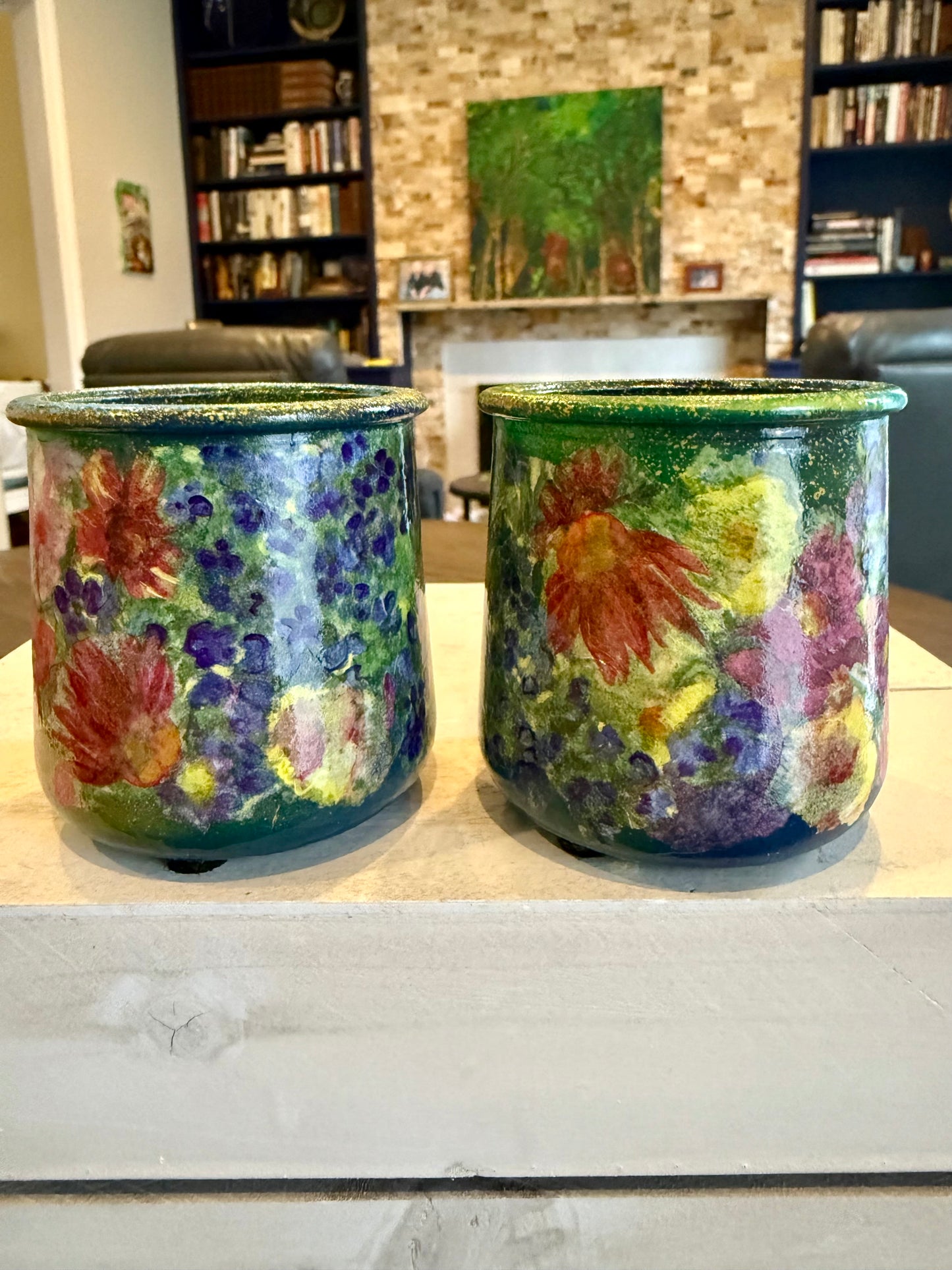 Pair of DIY votive candle holders