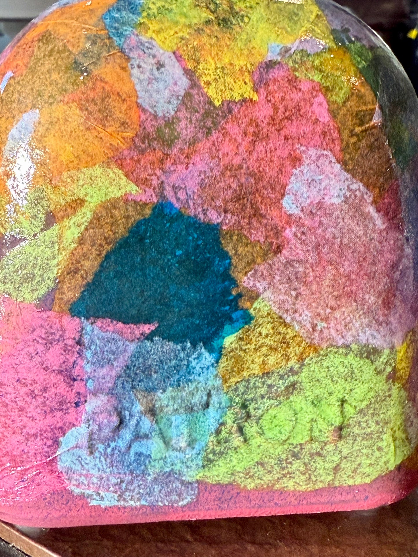 Pair of colorful funky tequila bottle vases