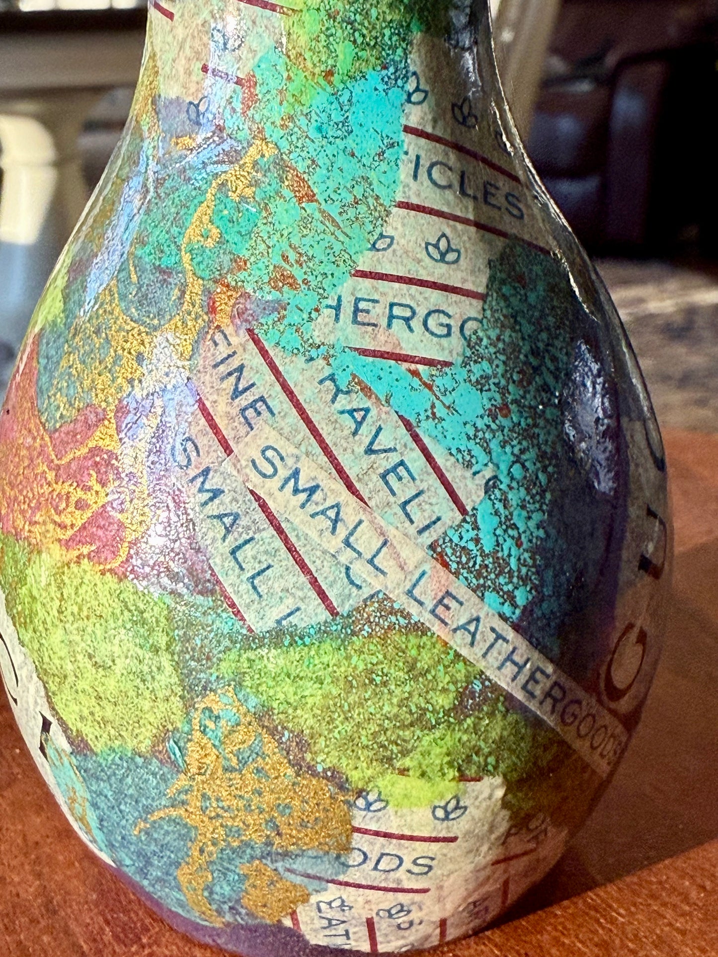 Designer style upcycled flower bud vase