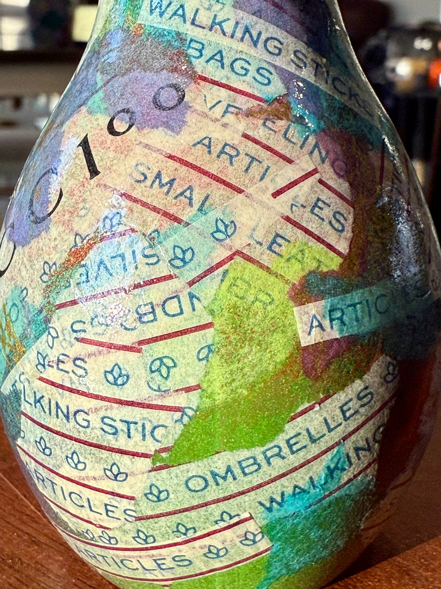 Designer style upcycled flower bud vase